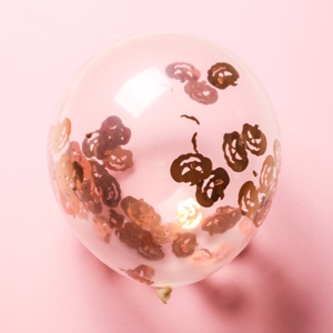 Balónky latexové transparentní s konfetami Dýně 30 cm 4 ks