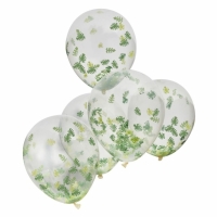 Balóniky latexové transparentné s konfetami Jungle 30 cm, 5 ks