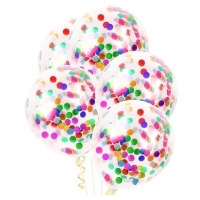 Balniky latexov transparentn s konfetami Multicolor 30 cm 100 ks