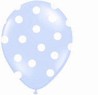 BALÓNIKY latexové bodkované baby blue 30 cm 50ks
