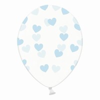 Balóniky priehľadné modré srdce 50 ks