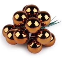 Ba�ka ozdobn� na dr�tku tmav� zlat� leskl� 12 ks