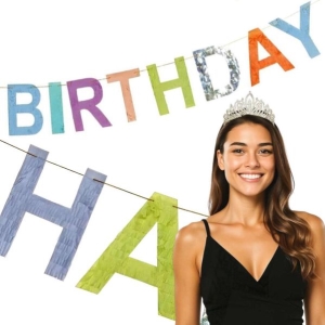 Banner Happy Birthday barevn 220 cm