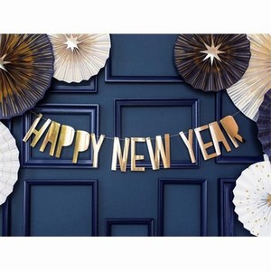 BANNER Happy New Year zlat 10x90cm