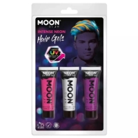 Farebný gél na vlasy s UV efektom ružová/biela/fialová