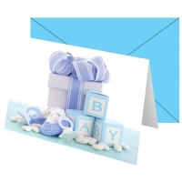 Blahoželanie s obálkou Baby modré