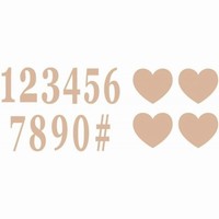Číslice nalepovacie a srdce Rose Gold 7,5 cm (16 ks)