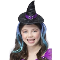 Čelenka s čarodejníckym klobúčikom a farebnými vlasmi