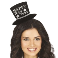 Čelenka s klobúčikom Happy New Year strieborná