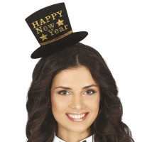 Čelenka s klobúčikom Happy New Year zlatá