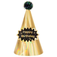 iapoka papierov zlat s brmbolcom Happy Birthday 17 cm 1 ks