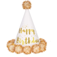 iapoka s brmbolcami Happy Birthday krm - zlat 17 cm 1 ks