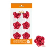 Cukrov dekorcie Rue erven 5 cm 6 ks