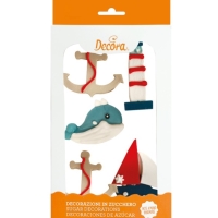 Cukrov dekorcie na cupcakes Marine 5 ks