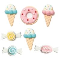 Cukrové dekorácie na cupcakes Sladkosti 7 ks