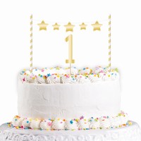 DEKORÁCIA na tortu 1. narodeniny zlatá
