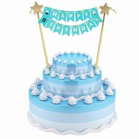 DEKORÁCIA na tortu Happy Birthday svetlo modrá 25 cm