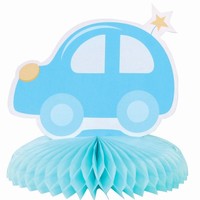 DEKORCIA papierov na stl Baby Boy autko 14cm