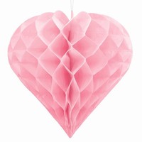 DEKORÁCIA závesná Srdce svetlo ružová 30cm