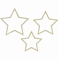 VIANOČNÁ DEKORÁCIA závesná Hviezda drevená zlatá 3ks