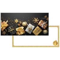 Darčeková obálka Darčeky čierno-zlatá 21 x 10 cm