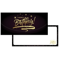 Darčeková obálka Happy Birthday Black Gold 21 x 10 cm