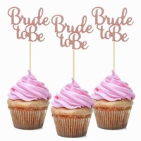 Dekorcia cupcakes Bride to be Rose gold 6 ks