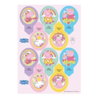 Dekorace na cupcakes z jedlho papru Peppa Pig 6,5x4 cm 20 ks