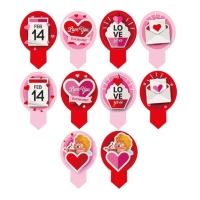 Dekorcia na cupcakes z jedlho papiera Valentn 6,5x4 cm (20 ks)