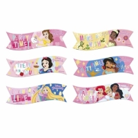 Dekorcia na tortu z jedlho papiera Vlajoky Princess 9,2x3,2 cm (6 ks)