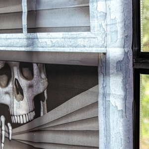 Dekorace halloweensk na okno (kostra) 80x120 cm