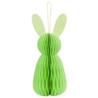Dekorácia papierová Zajac, zelený 30 cm