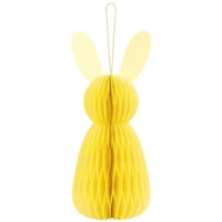Dekorácia papierová Zajac, žltý 30 cm