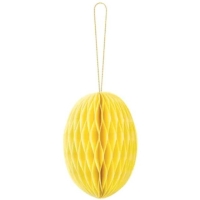 Dekorácia papierová Vajíčko, žlté 12 cm