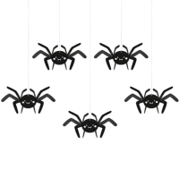 Dekorácia papierové závesné Pavúky 27x17 cm, 5 ks