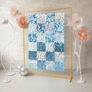 Dekorační čtvercový panel sv. modrý 30x30 cm 1ks