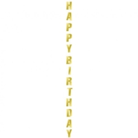 Dekoran zves na balnik Happy Birthday zlat 170 cm