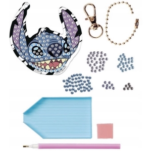 Diamantové maľovanie Stitch - výroba kľúčenky