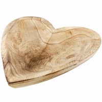 Dreven miska v tvare Srdca 25 x 4 cm
