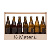 Držiak na pivové fľaše drevený 55 x 34 cm