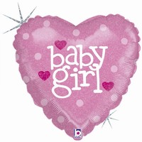 BALÓNIK fóliový srdce s nápisom Baby Girl