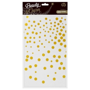 Ubrus foliov bl se zlatmi puntky 137 x 183 cm