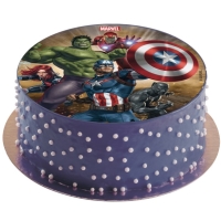 Fondánový list na tortu Avengers 16 cm (bez cukru)