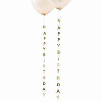GIRLANDA pro zavěšení na balónky Happy Birthday zlatá 1m 5ks