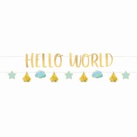 GIRLANDA s npisem Hello World a doplky 176cm 2ks