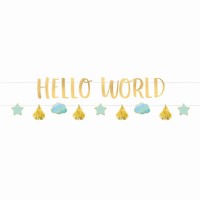 GIRLANDA s npisem Hello World a doplky 176cm 2ks