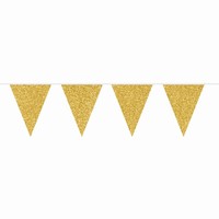 GIRLANDA vlaječková glitrová zlatá 6m