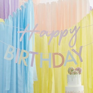 GIRLANDA Happy Birthday pastelov 2x1,5m