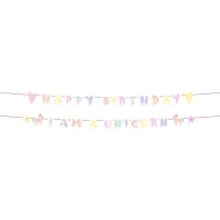 Girlanda Jednoroec a dha "Happy Birthday" 2 kusy