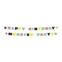 Monster party - Girlanda "Happy Birthday" 2 kusy